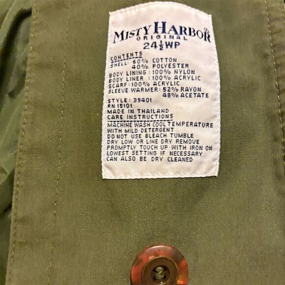 Avirex Men's Vintage Green Trench Coat Size L Double-Breasted Long - Picture 3 of 8